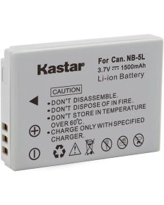 Kastar 1500mah Li-Ion NB-5L Battery NB5L Replacement for Canon PowerShot SD700 SD800 is SD900 SD 700 800 900 Digital Camera