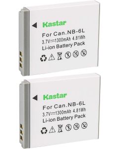 Kastar NB-6L Battery (2-Pack) for Canon PowerShot D10, D20, ELPH 500 HS, S90, S95, S120, SD770, SD980, SD1200, SD1300, SD3500, SD4000, SX170, SX240, SX260, SX270, SX280, SX500, SX510, SX600, SX701 HS