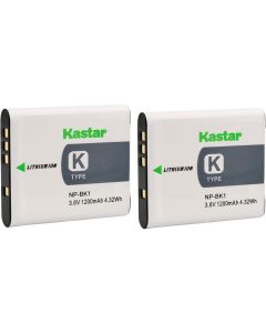 Kastar Battery (2-Pack) for Sony NP-BK1, BC-CSK Work with Sony Bloggie MHS-CM5, MHS-PM5, Cyber-Shot DSC-S750, DSC-S780, DSC-S950, DSC-S980, DSC-W180, DSC-W190, DSC-W370, Webbie MHS-PM1 Cameras