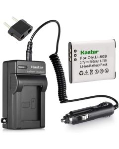 Kastar Battery and Charger for Olympus Li-50B and Olymous Stylus 1010 Stylus 1020 Stylus 1030 SW Stylus 9000 Stylus 9010, Tough 6000 6010 8000 8010 Cameras