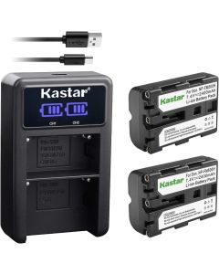 Kastar Battery X2 & LCD Dual Charger for Sony NP-FM500H Alpha SLT A57 A58 A65 A77 A99 A77V A77II DSLR-A100 A200 A350 A450 A500 A550 A700 A850 A900 Alpha a99 II CLM-V55 DSLR a100 a200 a560 a580 a58