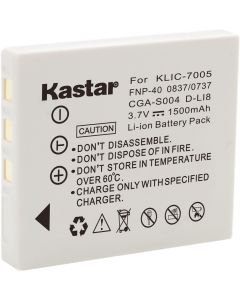 Kastar Digital Camera Battery Replacement for Kodak KLIC-7005, Fujifilm NP-40 NP-40N, DMW-BCB7 CGA-S004 CGA-S004A, Pentax D-Li8 D-Li85, Benq DLI-102, Samsung SLB-0737, Sanyo NP-40 UF553436