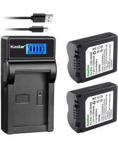 Kastar Battery (X2) & LCD Slim USB Charger for Panasonic CGA-S006, CGR-S006 and Panasonic Lumix DMC-FZ7, DMC-FZ8, DMC-FZ18, DMC-FZ28, DMC-FZ30, DMC-FZ35, DMC-FZ38, DMC-FZ50 Digital Camera