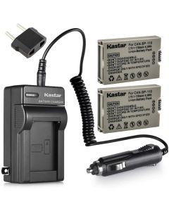Kastar BP-110 Fully Decoded Battery (2-Pack) and Charger Kit for Canon BP-110 and Canon VIXIA HF R20, HF R21, HF R200, HF R26, HF R28, HF R206, XF105 Cameras