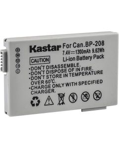 Kastar BP-208 Battery for Canon DC10 DC20 DC40 DC100 DC200 DC201 DC210 DC211 DC220 DC230, Elura 100 FVM300 IXY DVS1 MVX1Si MVX430 MVX450 MVX460 Optura S1 VIXIA HR10 Camera