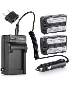 Kastar 2 Pack Battery and Charger Replacement for Sony NP-FM30 NP-FM50 NP-FM55H Battery and Sony DSC-F707 DSC-F717 DSC-F828 DSC-R1 DSC-S30 DSC-S50 DSC-S70 DSC-S75 DSC-S85; Sony DSR-PDX10 HVL-ML20M