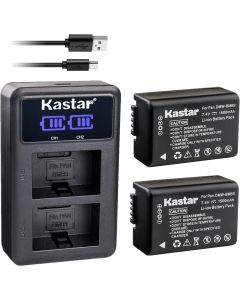 Kastar 2 Battery + LCD Dual Charger Replacement for Panasonic DMW-BMB9E DMW-BMB9PP Lumix DMC-FZ40 DMC-FZ45 DMC-FZ47 DMC-FZ48 DMC-FZ60 DMC-FZ62 DMC-FZ70 DMC-FZ72 DMC-FZ100 DMC-FZ150 Leica V-Lux2 V-Lux3
