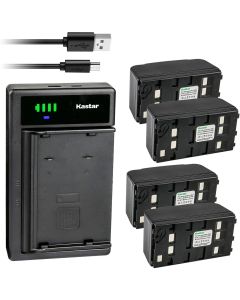 Kastar 4-Pack Battery and Smart USB Charger Replacement for Sharp BT80 BT80BKP, Leica GEB-111 GEB-121, RCS1100 DNA03 DNA10, SR500, TPS400 TPS700 TPS800 TPS1100 TPS1101 Camcorder