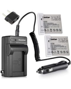 Kastar 2Pcs Battery + Charger Replacement for Canon PowerShot SD1000 SD1100IS SD1400IS SD200 SD30 SD300 SD400 SD430 SD600 SD630 SD750 SD780IS SD940IS SD960IS TX1 ELPH 310 330 HS IXUS 130 IXUS i7 Zoom