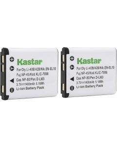Kastar Battery (2-Pack) for Sanyo Xacti VPC-E1403, VPC-E1500, VPC-E1500TP, VPC-E1600, VPC-E1600TP, VPC-T700, VPC-T850, VPC-T1060, VPC-T1284, VPC-T1495, VPC-T1496, VPC-TP1000 Cameras