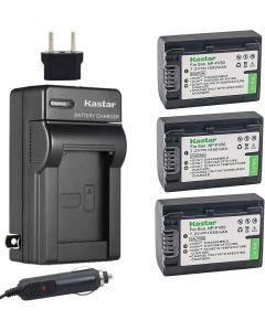 Kastar Battery 3 Pack + Charger Replacement for Sony NP-FV30 NP-FV40 NP-FV50 HDR-CX380 430V 900 580V 760V HDR-PJ540 650V HDR-PV710V 790V 810 HDR-TD30V FDR-AX100 DCR-SR DCR-SX HDR-CX HDR-XR Camera