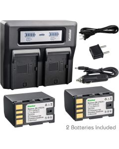 Kastar Fast Dual LCD Charger + 2X Battery for BN-VF823