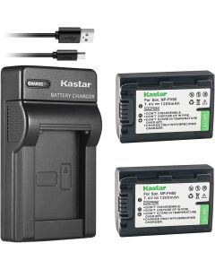 Kastar Battery (X2) & Slim USB Charger for Sony NP-FH50 NP-FH40 NP-FH30 NP-FP50 NP-FP51 and Sony A230 A290 A390 DSC-HX1 HX100 HX100V HX200 HX200V HDR-TG1E TG3 TG5 TG7 Camera