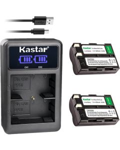 Kastar Battery (X2) & LCD Dual Slim Charger for Nik EN-EL3a, ENEL3A, EN-EL3, ENEL3, MH-18, MH-18a and Nik D50, D70, D70s, D100 Cameras