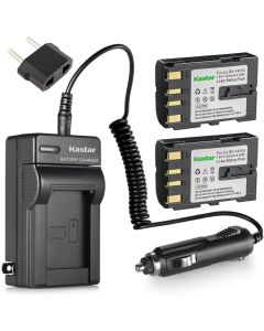 Kastar Battery (2-Pack) and Charger for JVC BN-V408, BN-V408U, BN-V416, BN-V416U Battery Pack, JVC GR-DVL200U, GR-DVL210U, GR-DVL220U, GR-DVL300U, GR-DVL310U, GR- DVL320U, GR-DVL500U MiniDV Camcorder