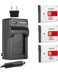 Kastar Battery (3-Pack) and Charger for Sony NP-BG1, NP-FG1 and Cyber-shot DSC-W120, W220, W150, DSC-H3, DSC-H7, DSC-H9, DSC-H10, DSC-H20, DSC-H50, DSC-H55, DSC-H70, DSC-HX5V, HX7V, HX9V, HX10V, HX30V