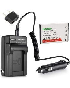 Kastar 1x Battery + Charger for Cas NP-20 NP-20DBA BC-11L & Cas Exilim EX-M20 EX-S100 EX-S500 EX-S600 EX-S770 EX-S880 EX-Z3 EX-Z4 EX-Z5 EX-Z6 EX-Z7 EX-Z8 EX-Z11 EX-Z60 EX-Z65 EX-Z70 EX-Z75 EX-Z77