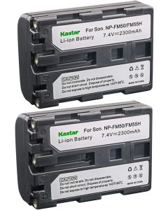 Kastar 2X NP-FM50 InfoLithium Battery for Sony NP-FM30 NP-FM50 NP-FM51 NP-QM50 NP-QM51 NP-FM55H and CCD-TR DCR-PC DCR-TRV DCR-DVD DSR-PDX GV HVL, Select Sony M Type Equivalent Camcorder Digital Camera