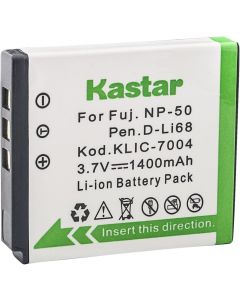 Kastar Battery for Fuji Np-50, Kodak KLIC-7004, Pentax DL-I68 and Fuji Finepix F50fd F100fd, Fujifilm FinePix F70 EXR F75EXR F80EXR F300EXR, Kodak EasyShare V1233 V1253, Pentax Optio A40 S10 Cameras