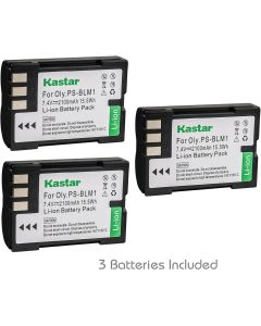 Kastar Battery (3-Pack) for Olympus BLM-1, BLM-01, PS-BLM1 Work for Olympus C-5060, C-7070, C-8080, E-1, E-3, E-30, E-520, EVOLT E-300, E-330, E-500, E-510 Cameras
