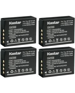 Kastar 4-Pack Battery Replacement for Fujifilm NP-W126 NP-W126s Battery, BC-W126 Charger, Fujifilm X100F X100V HS30EXR HS33EXR HS35EXR HS50EXR X-PRO1 X-PRO2 X-A1 X-A2 X-A3 X-A5 X-A7 X-A10 Camera